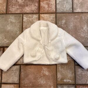 Elegant White Faux Fur Kids Jacket